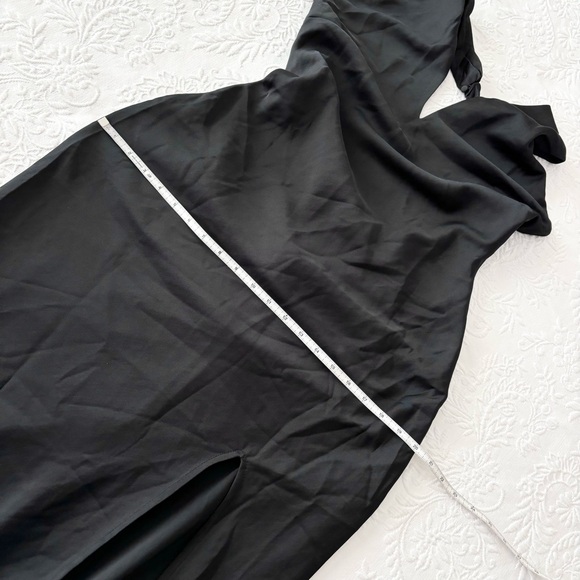 NWOT Lulus Beyond Classy Black Satin Halter Midi Dress Large - Picture 8 of 8